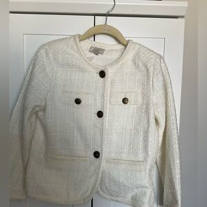 Loft - XS Petite - Tweed- Cream Jacket